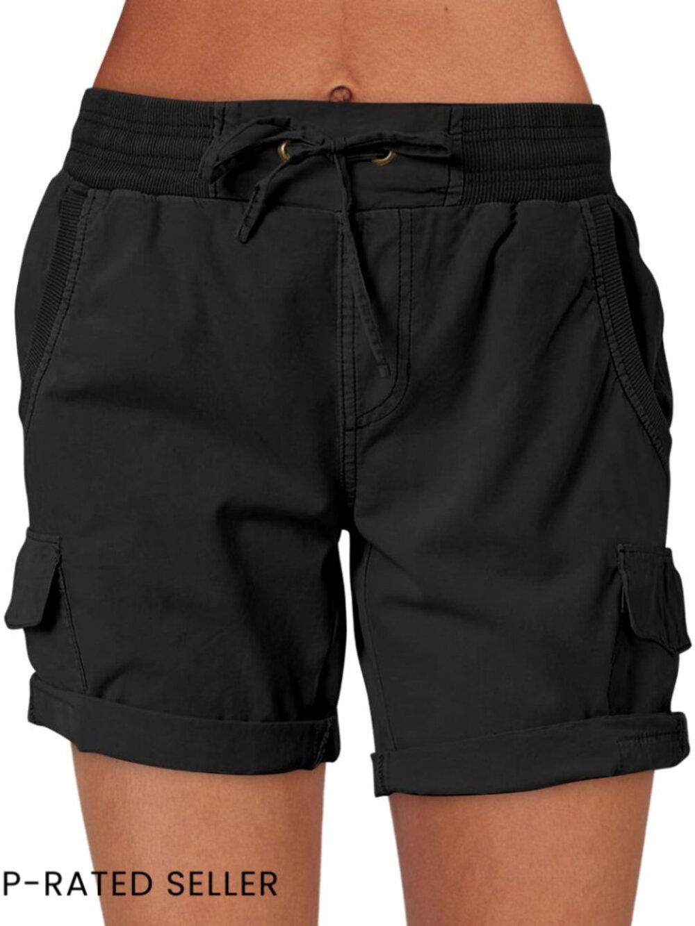 Cargo Shorts with Drawstring Waist 6 Pockets Trendy Outdoor Casual Hiking Wear